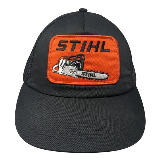 STIHL Patch Snapback Mesh Back Trucker Hat Black One Size Adjustable - Picture 1 of 10